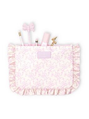 LoveShackFancy x Target - Yoobi Pink Ruffle Bow Print Kids Pouch